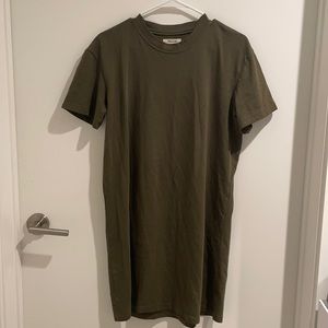 Olive green t-shirt dress